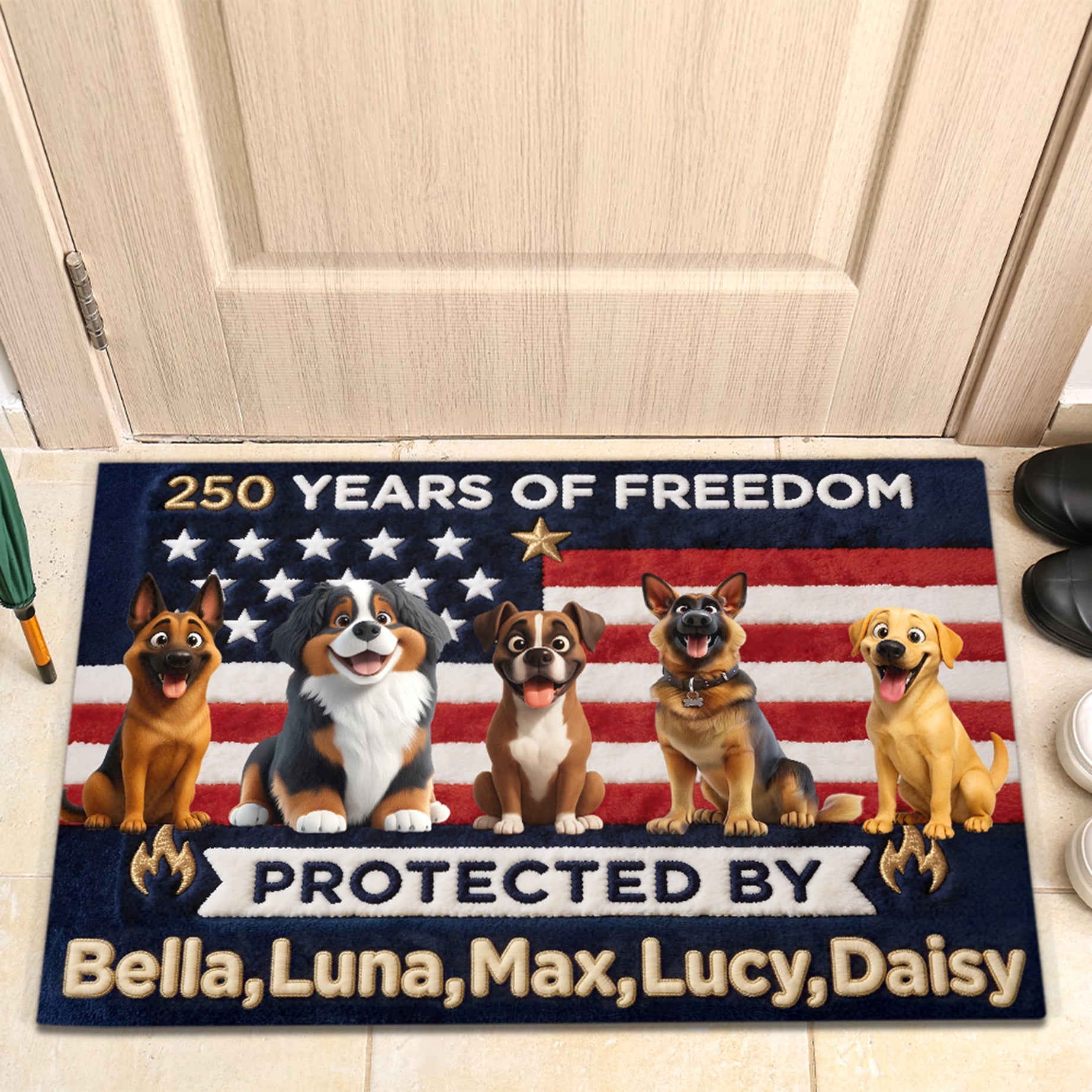 Brave Dogs Doormat - Celebrated America 250th Anniversary