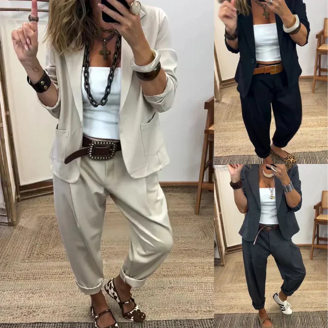 Women's Collar Jacket & Pants Suit – Temperament Commuting Style