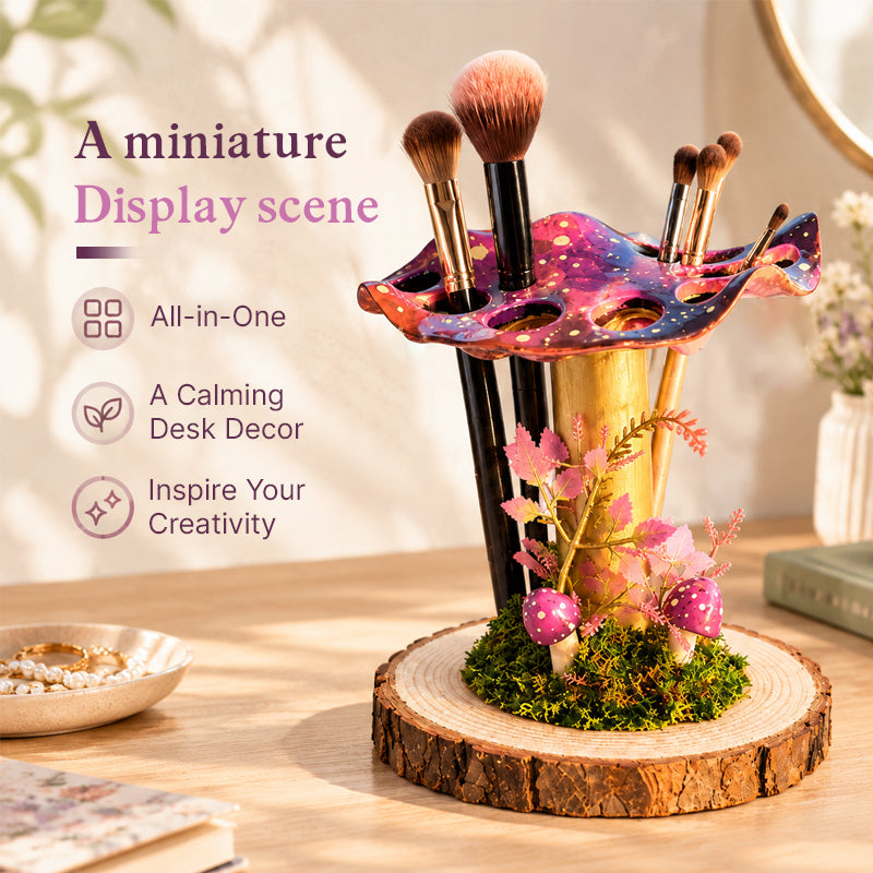 Mushroom Makeup Brush Holder