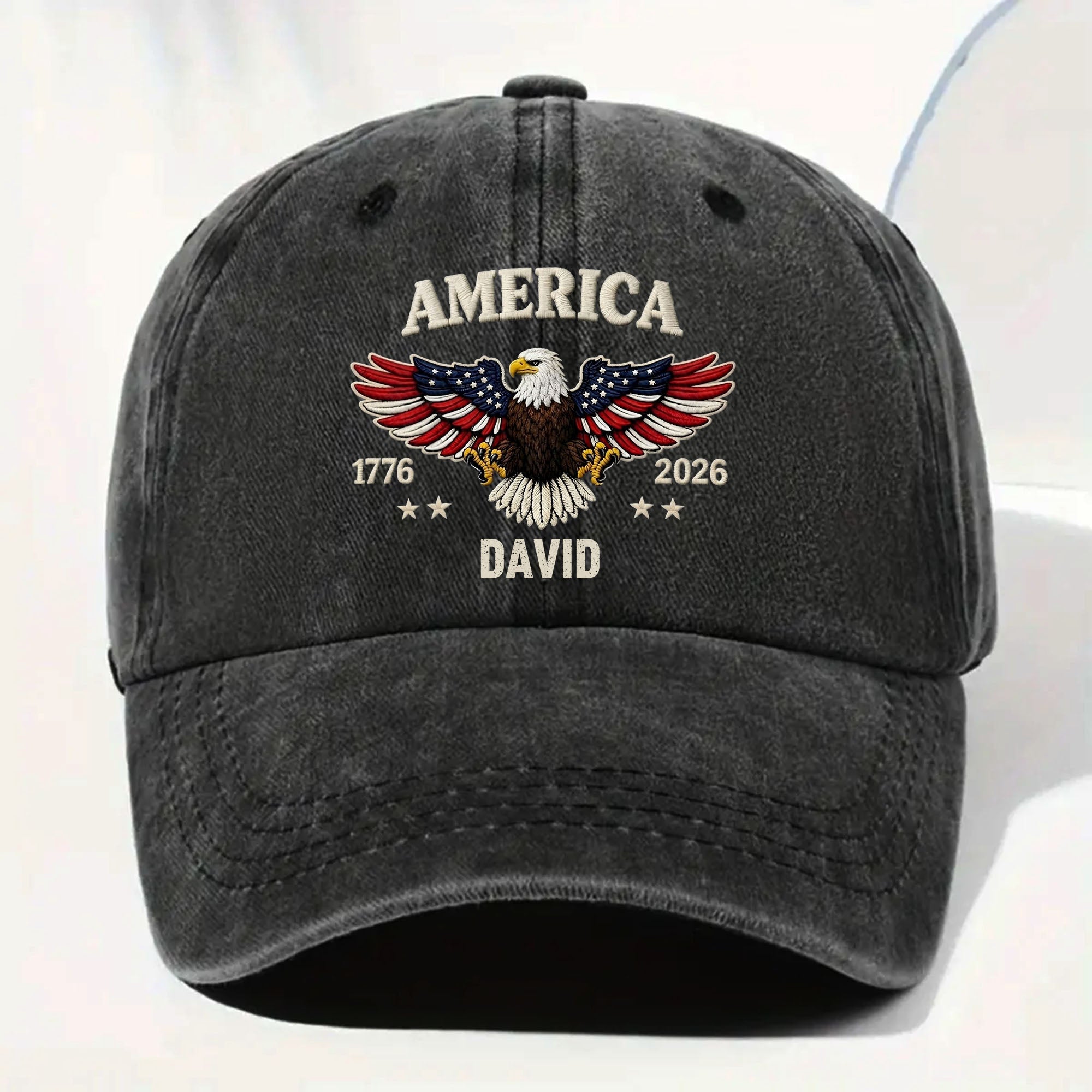 America Eagle Patriotic,  Washed Denim Cap