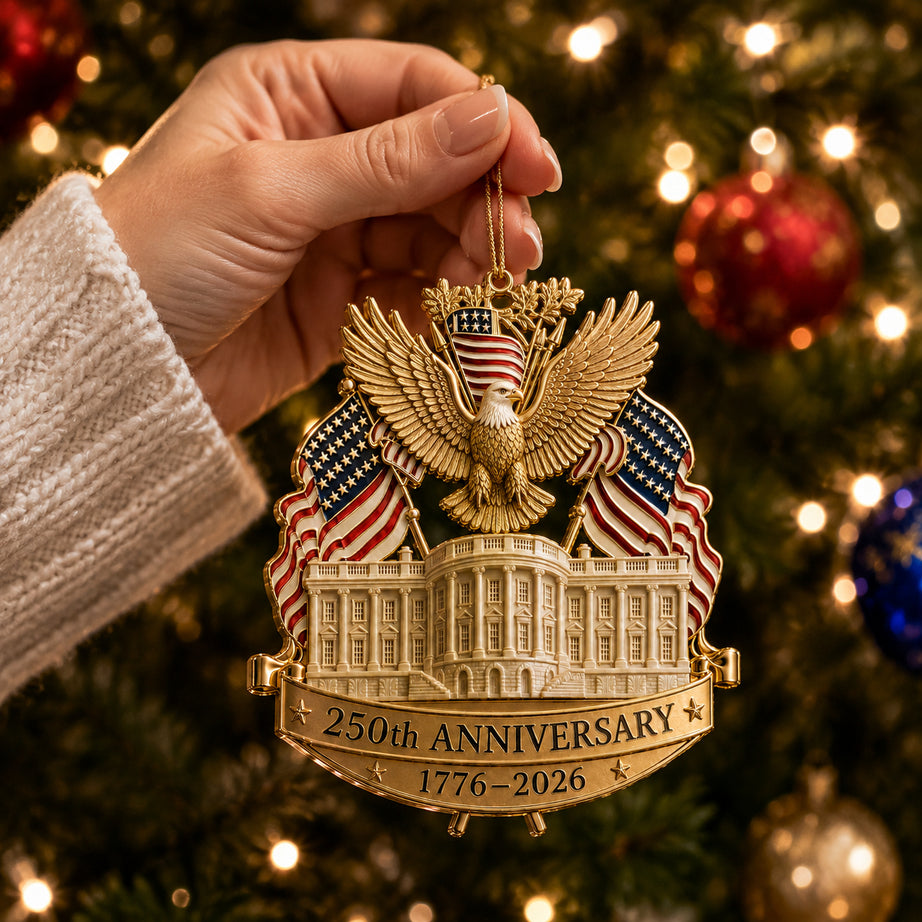 250th Anniversary Gold Eagle White House Christmas Tree Ornament