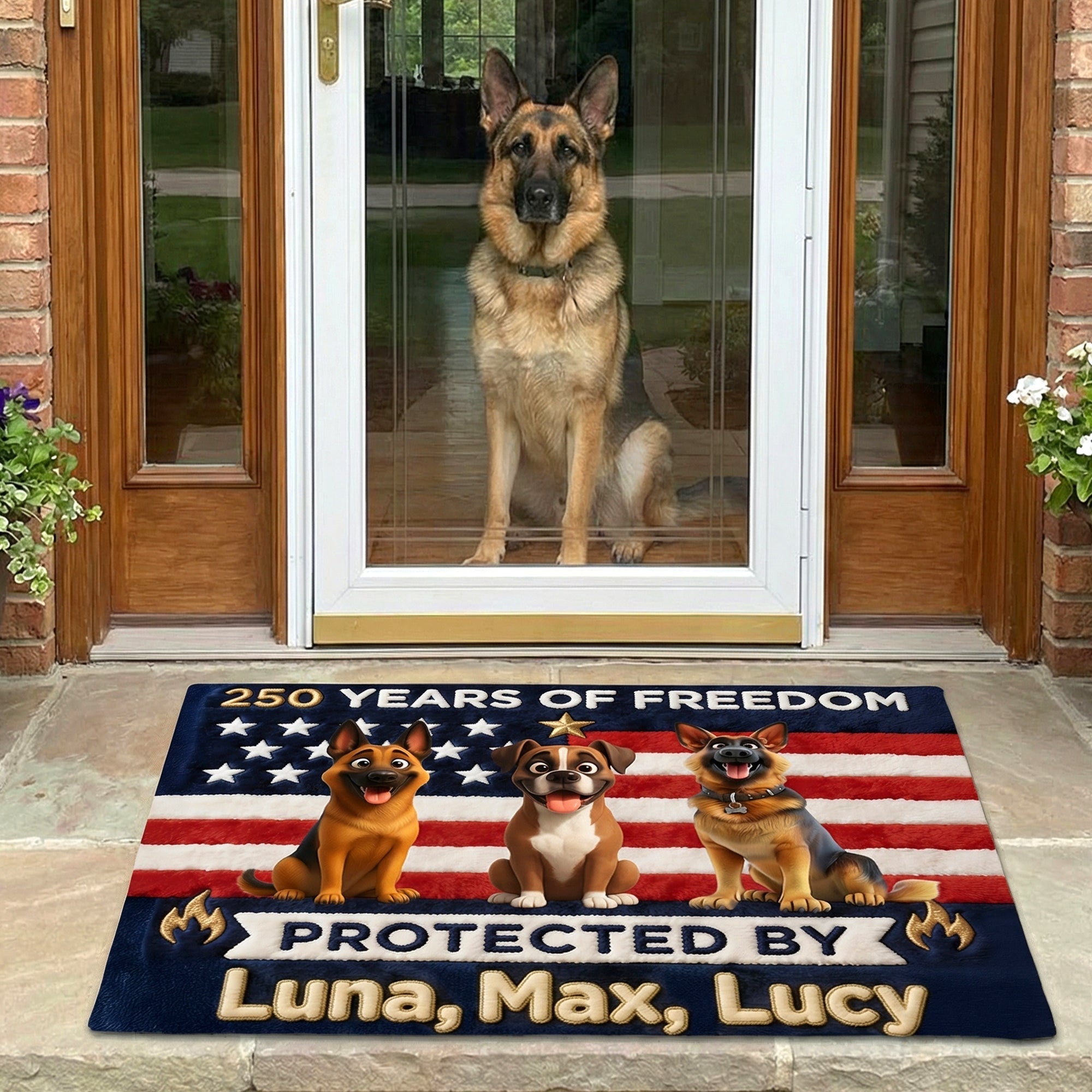 Brave Dogs Doormat - Celebrated America 250th Anniversary