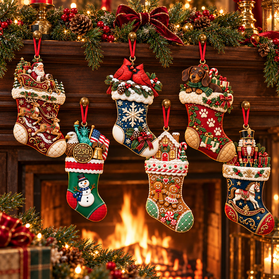 2026 Christmas Storybook Stocking Ornaments