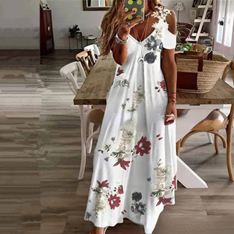Women's Cold Shoulder Maxi Dress
