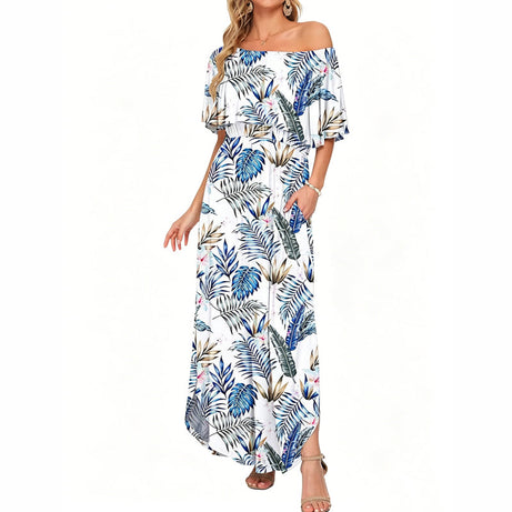 Bohemian Maxi Dress with Slit for Beach