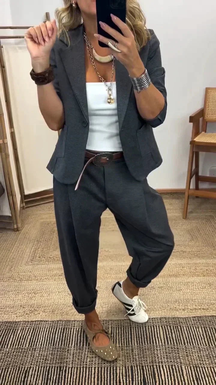 Women's Collar Jacket & Pants Suit – Temperament Commuting Style