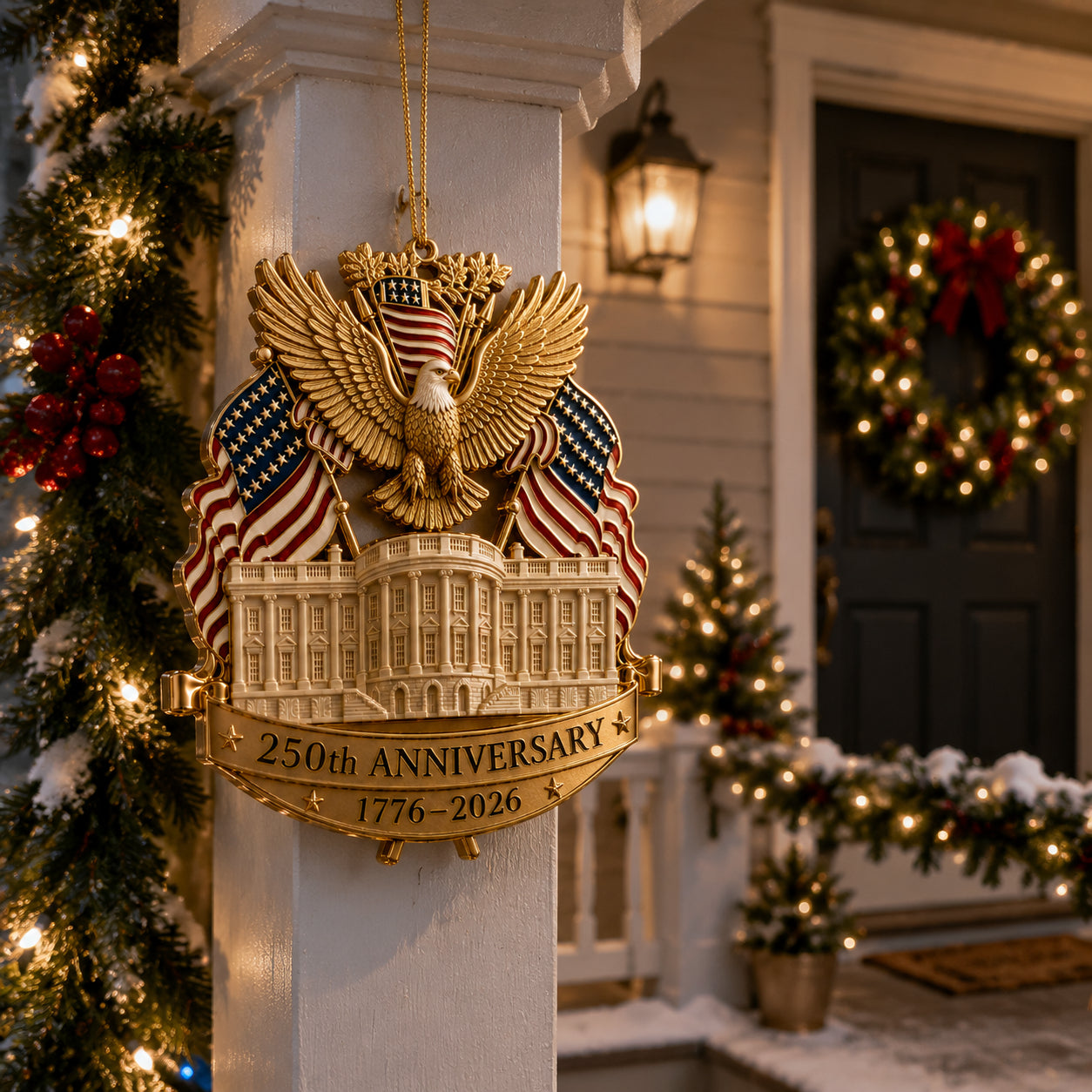 250th Anniversary Gold Eagle White House Christmas Tree Ornament