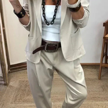 Women's Collar Jacket & Pants Suit – Temperament Commuting Style