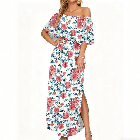 Bohemian Maxi Dress with Slit for Beach