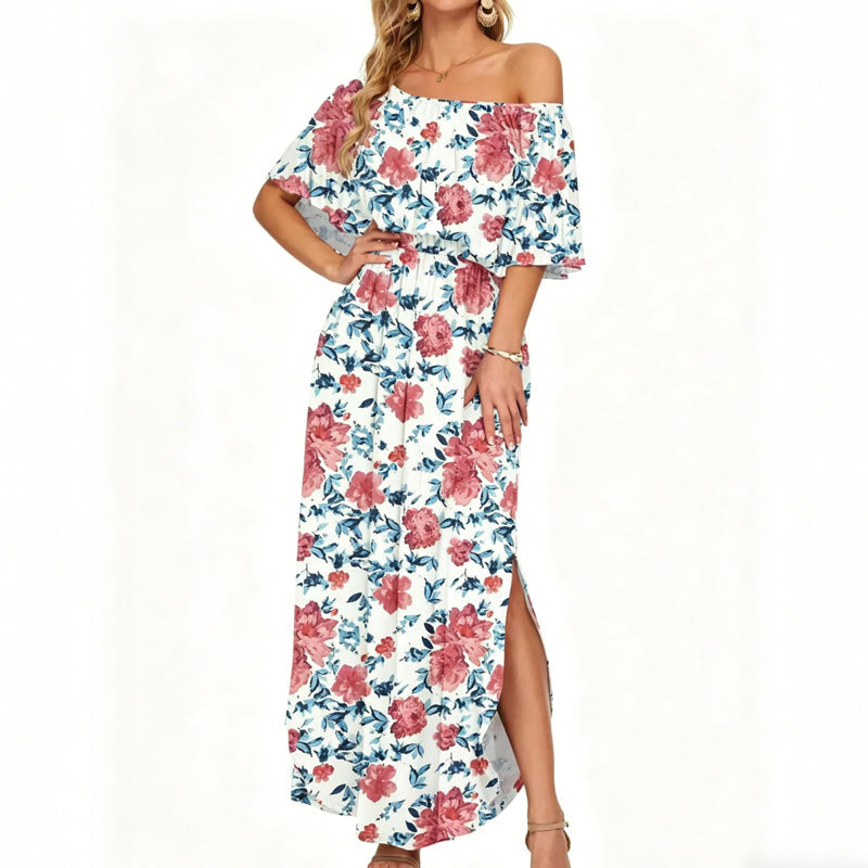 Bohemian Maxi Dress with Slit for Beach