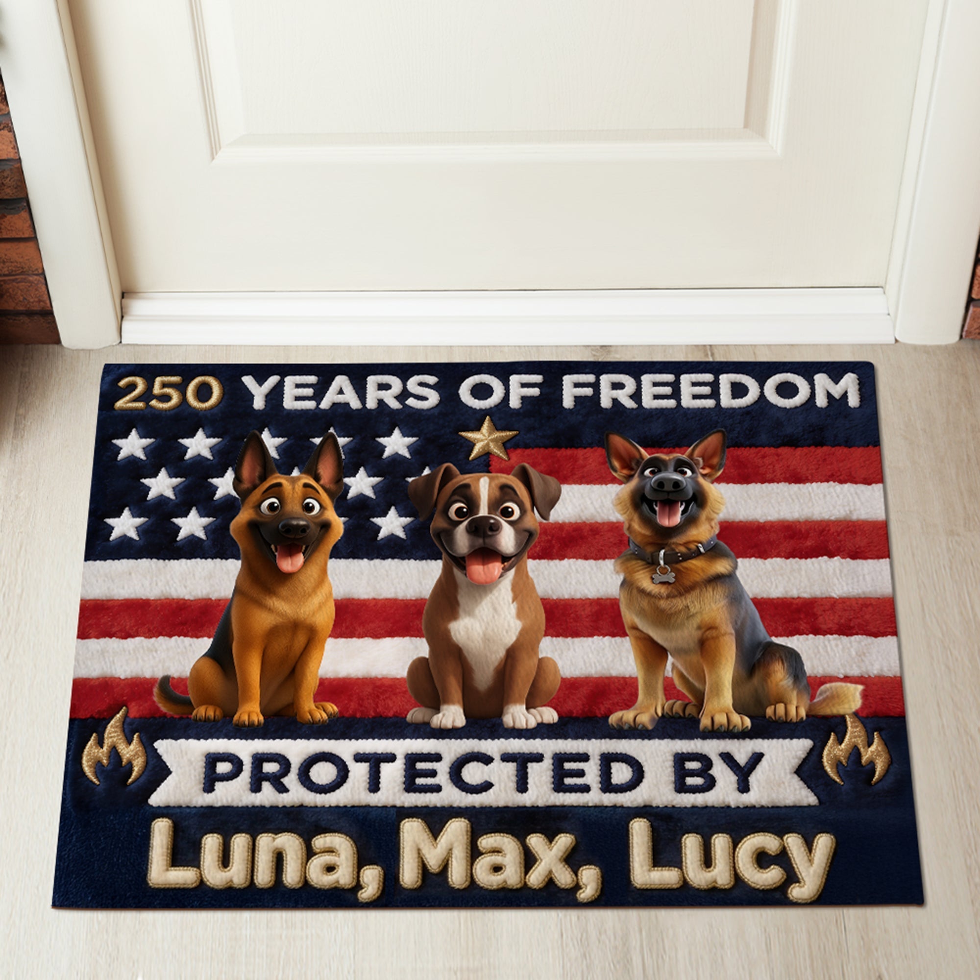 Brave Dogs Doormat - Celebrated America 250th Anniversary