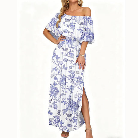 Bohemian Maxi Dress with Slit for Beach