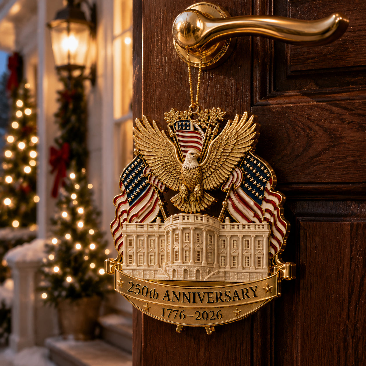 250th Anniversary Gold Eagle White House Christmas Tree Ornament