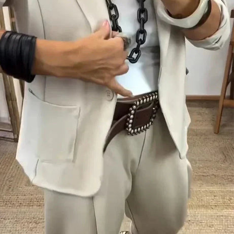 Women's Collar Jacket & Pants Suit – Temperament Commuting Style
