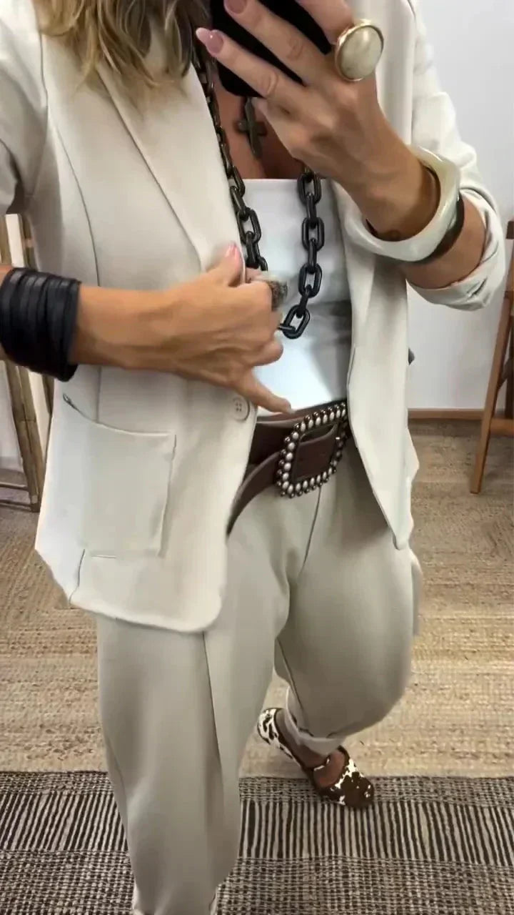 Women's Collar Jacket & Pants Suit – Temperament Commuting Style