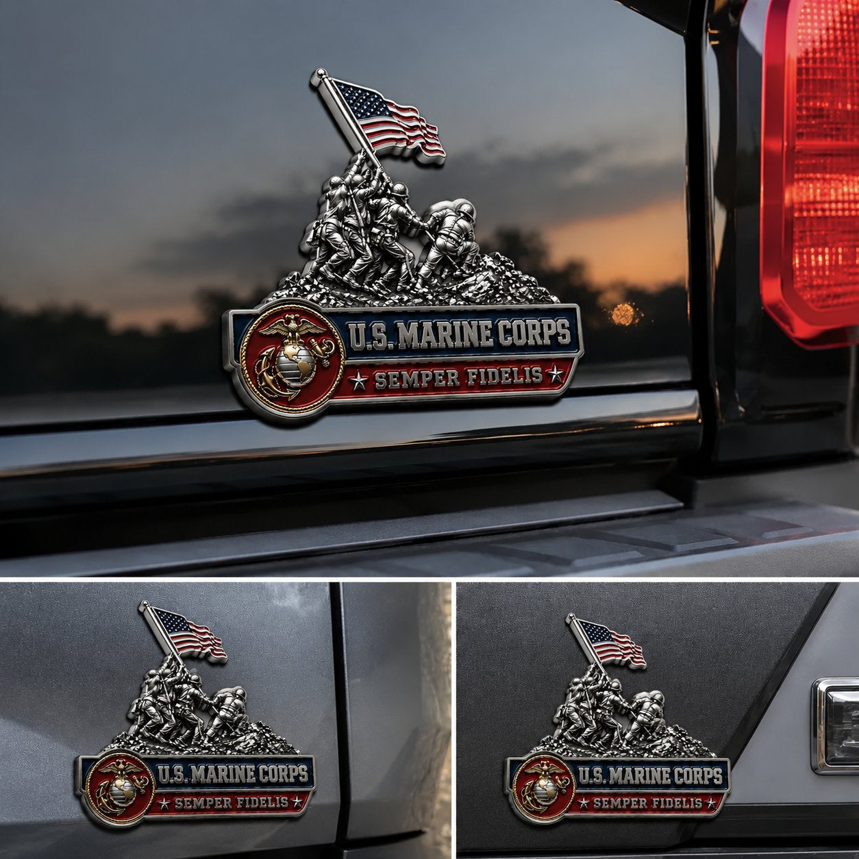 U.S. Marine Corps Semper Fidelis Car Emblem Metal Badge