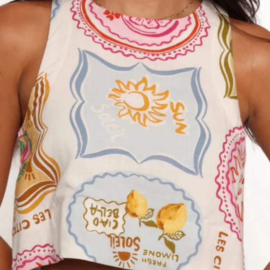 Printed Tank and Skort Two-Piece Set