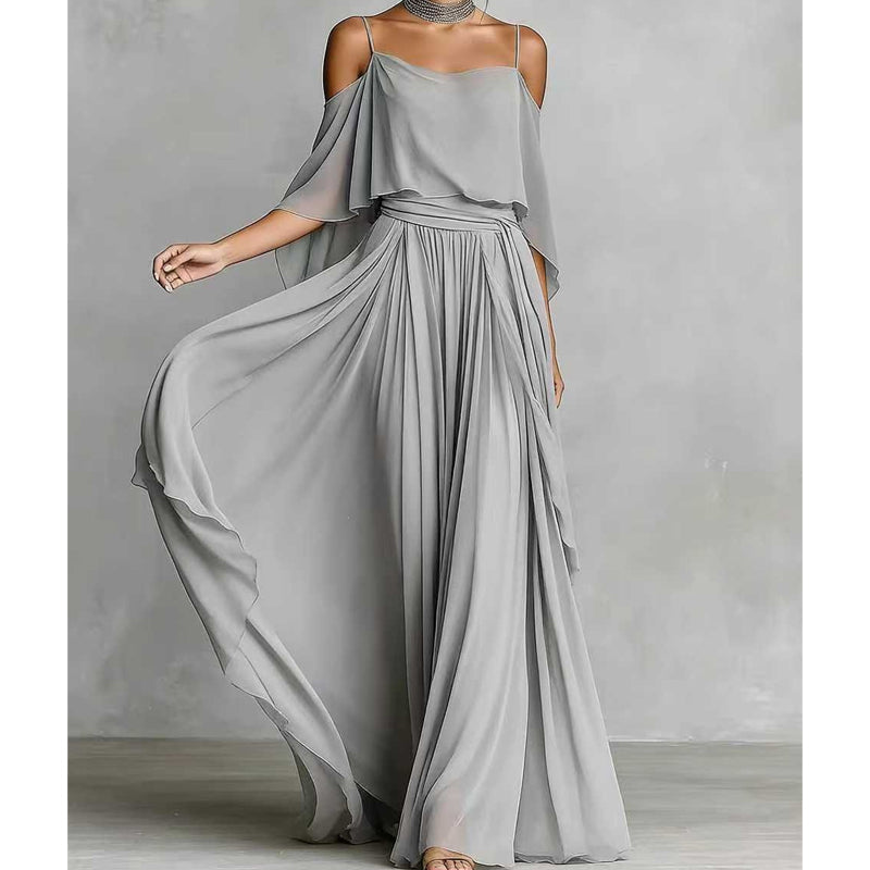 Women's Elegant Off-Shoulder Maxi Dress
