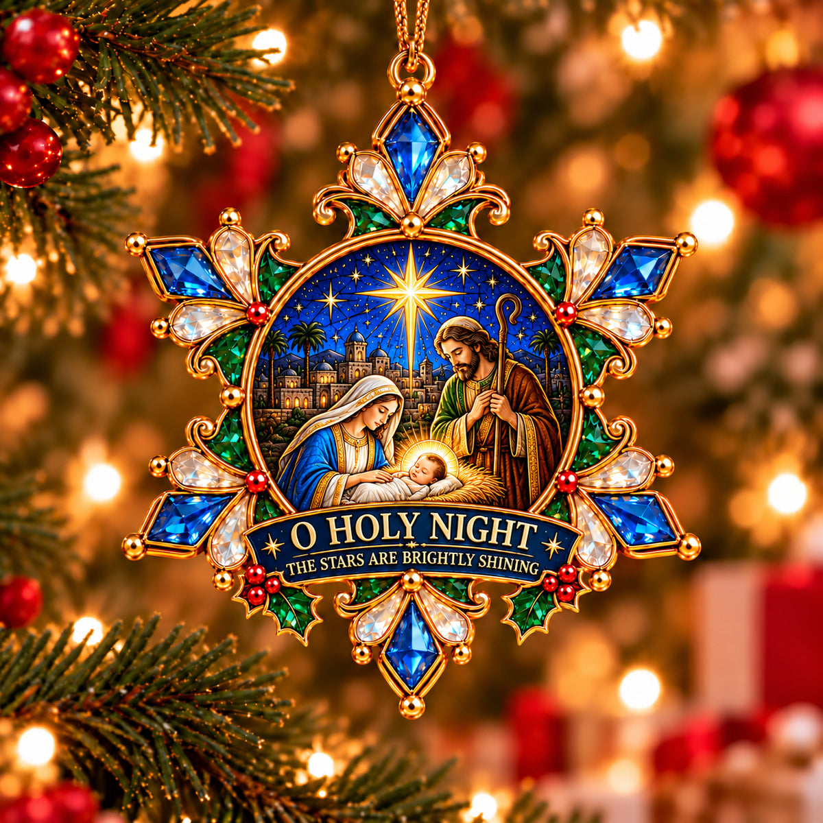 Jesus Christmas Snowflake Ornaments