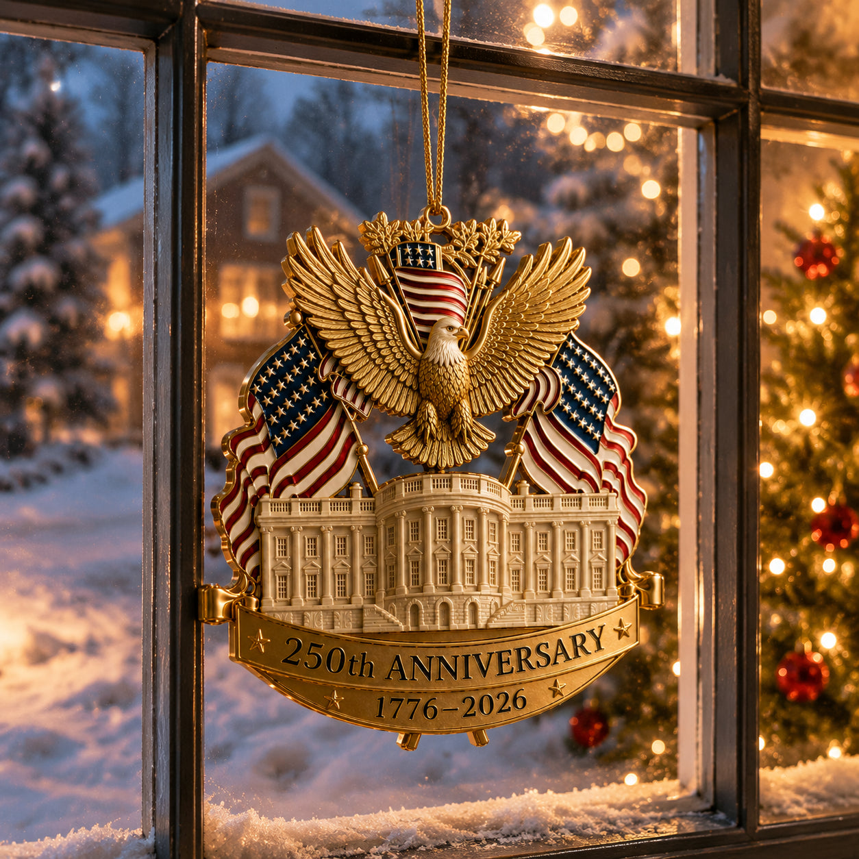 250th Anniversary Gold Eagle White House Christmas Tree Ornament