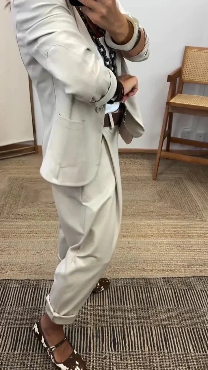 Women's Collar Jacket & Pants Suit – Temperament Commuting Style