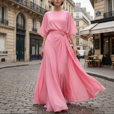 Flowing Cape Sleeve Top & Wrap Pants Set