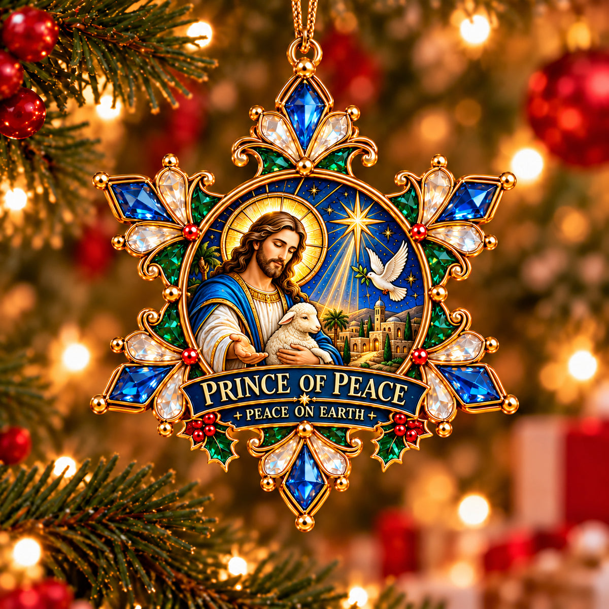 Jesus Christmas Snowflake Ornaments