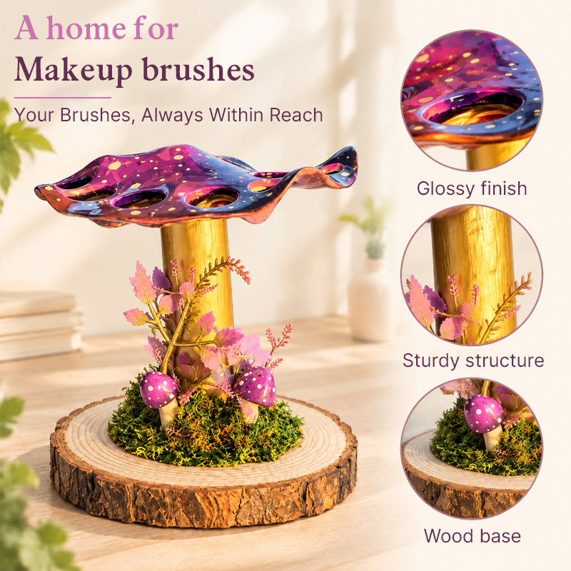 Mushroom Makeup Brush Holder