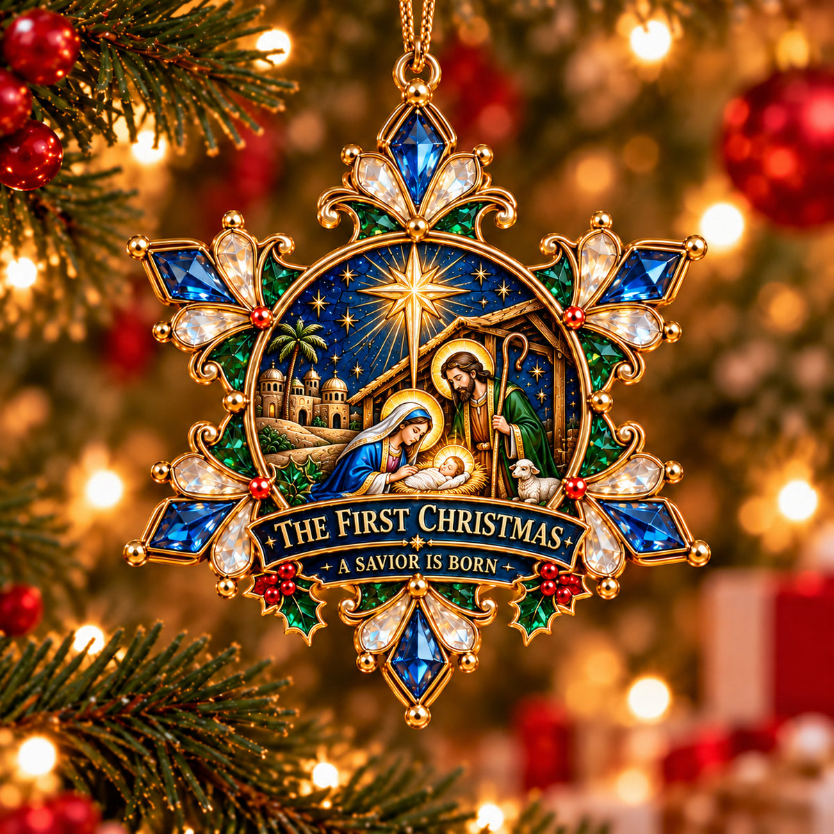 Jesus Christmas Snowflake Ornaments