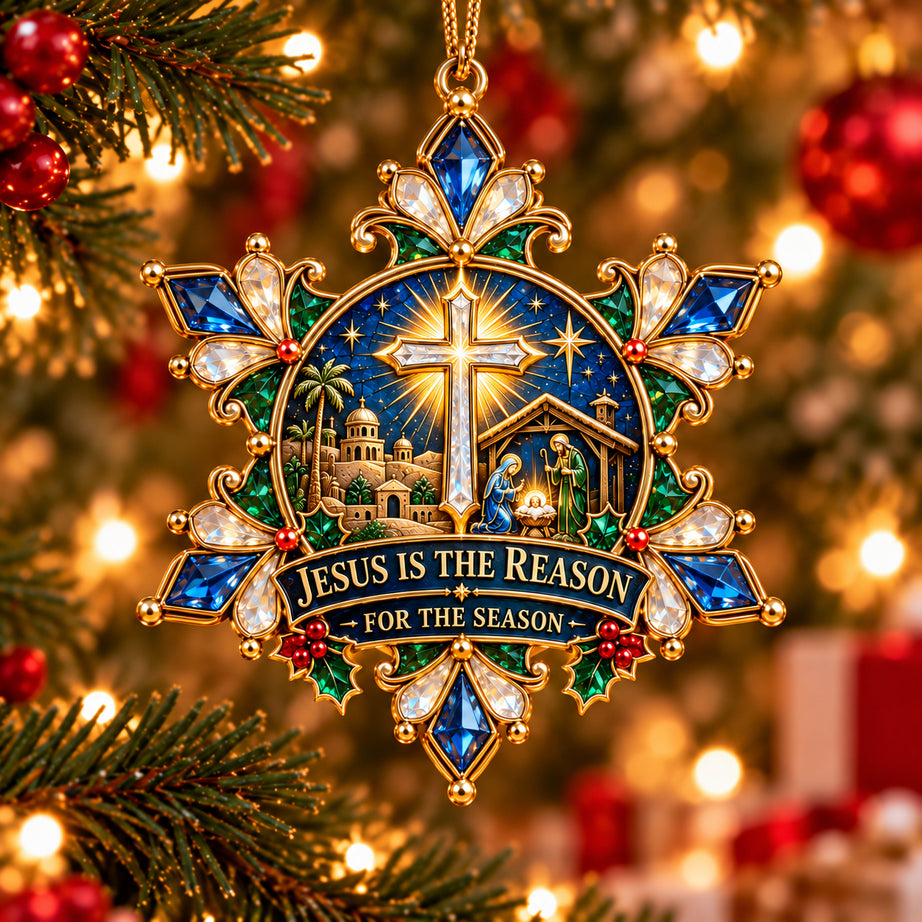 Jesus Christmas Snowflake Ornaments