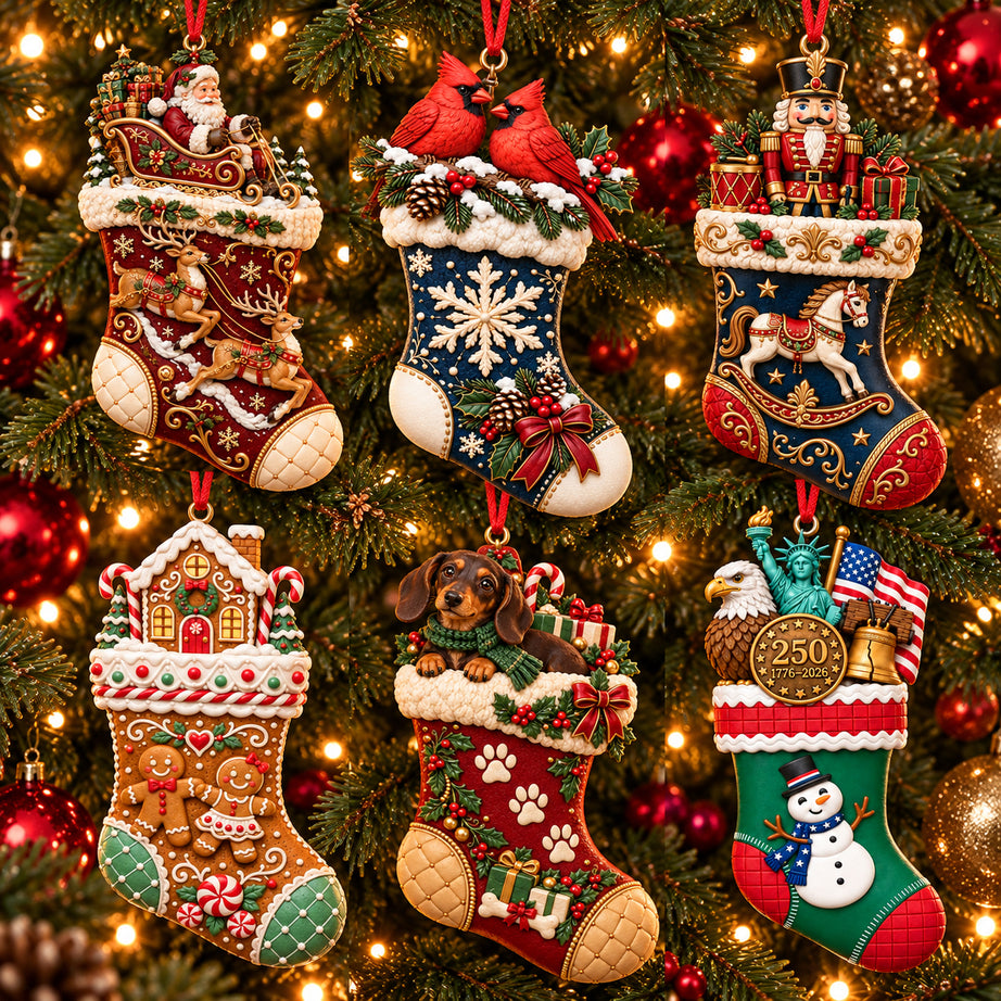2026 Christmas Storybook Stocking Ornaments