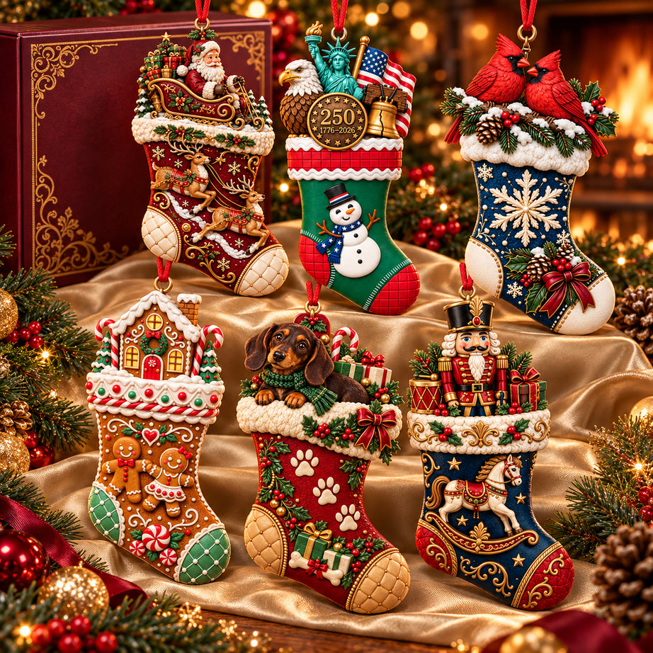2026 Christmas Storybook Stocking Ornaments