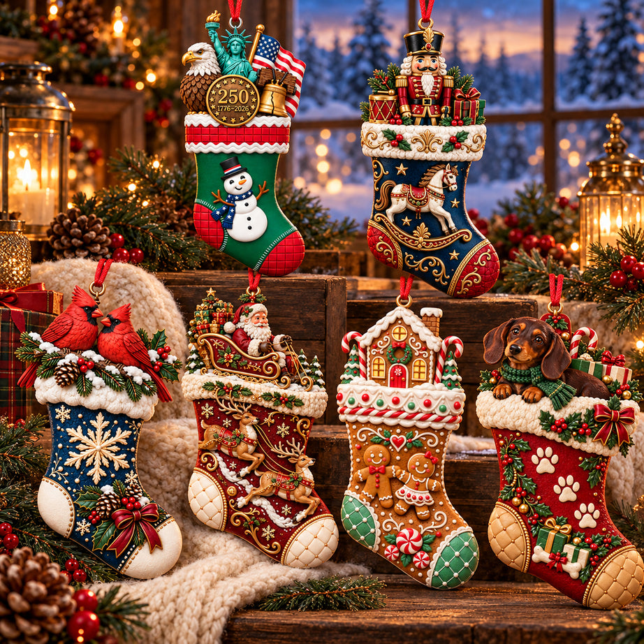 2026 Christmas Storybook Stocking Ornaments