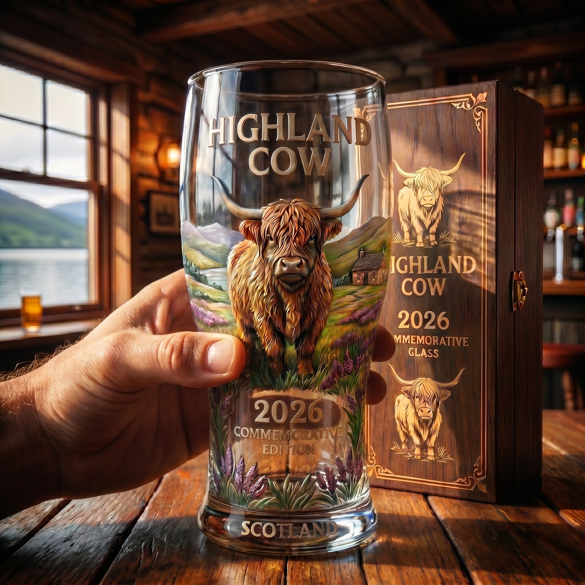 Highland Cow 2026 Commemorative Glass