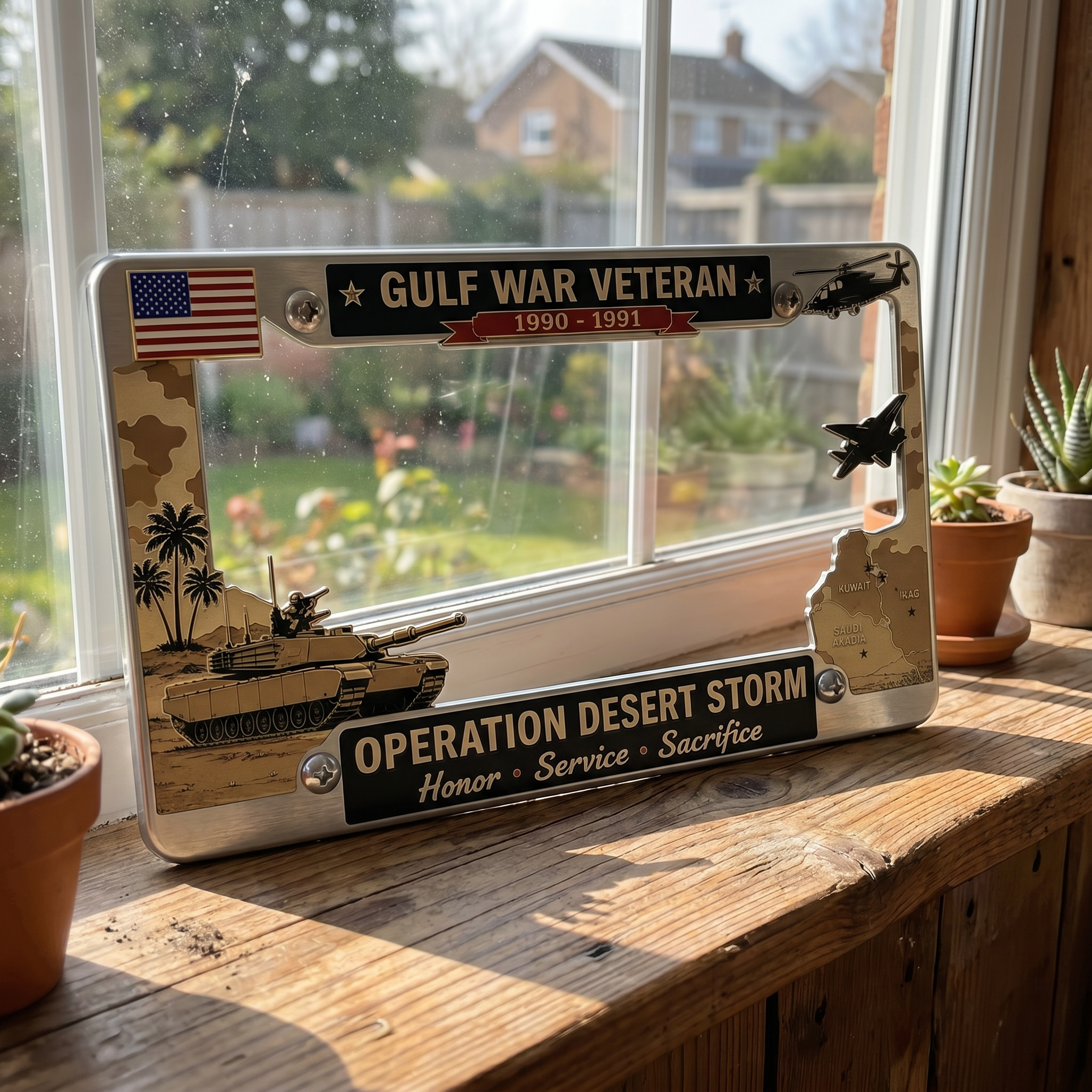 Gulf War Veteran License Plate Frame-Show Your Pride Every Mile You Drive