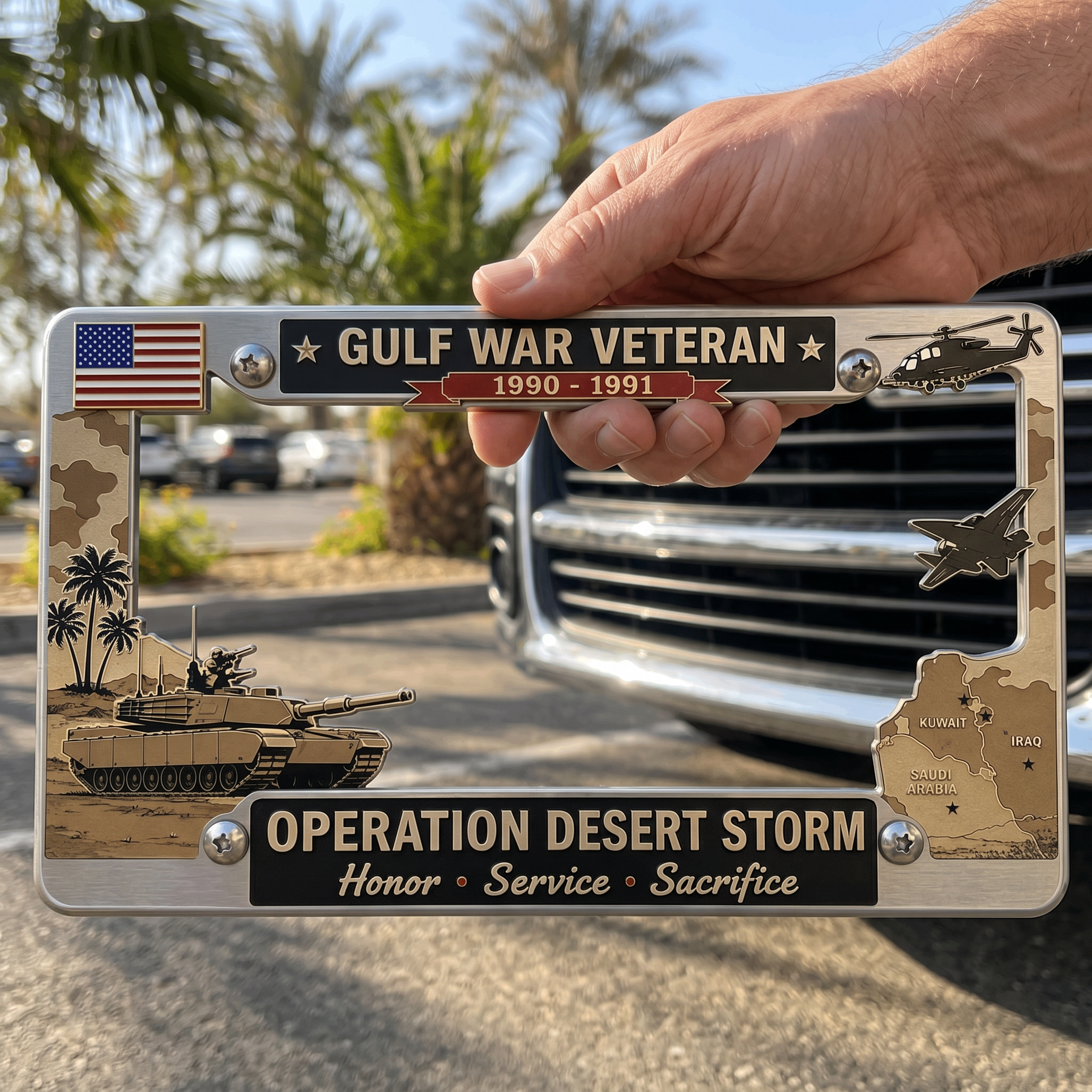 Gulf War Veteran License Plate Frame-Show Your Pride Every Mile You Drive